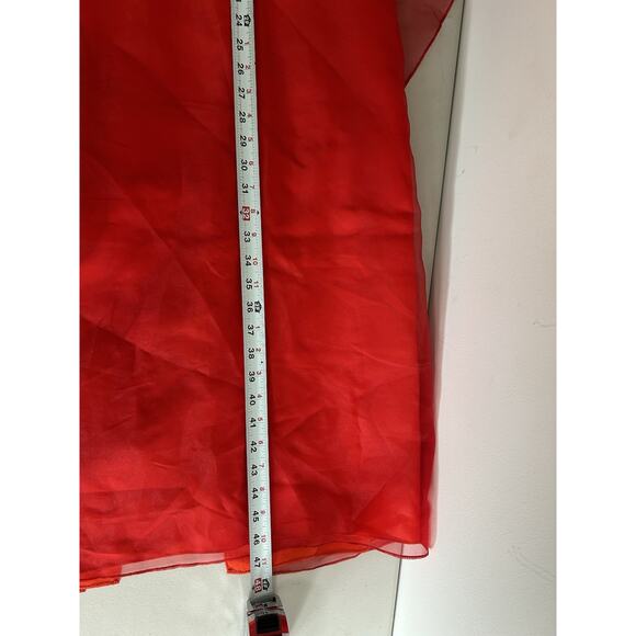 Vintage ‘80s Eve of Milady Red Emboidery Strapless Basque Waist Midi Dress - Picture 8 of 9